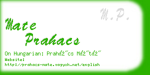 mate prahacs business card